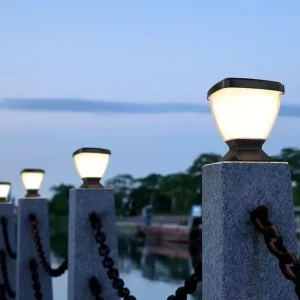 IP65 Solar LED Garden Pillar Light with Aluminum Body, Acrylic Shade, Dual Color Temperature