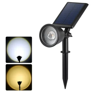 IP65 Solar LED Spotlights for Home Outdoor Garden Courtyard Lawn Waterproof Sunset Tree Ground Lights with DC Power