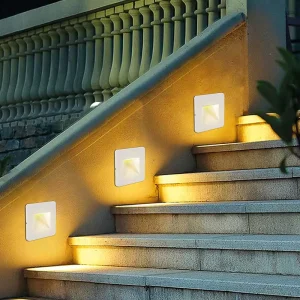 IP65 Square Aluminum Garden Wall Lamp Weather Resistant Step Street Lights for Lawn Outdoor Use