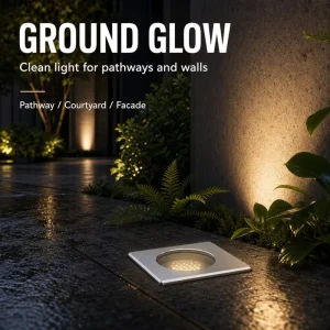 IP65 Square LED Underground Light 8W 64mm 304 Stainless Steel Commercial Plaza Burial Lamp MA65