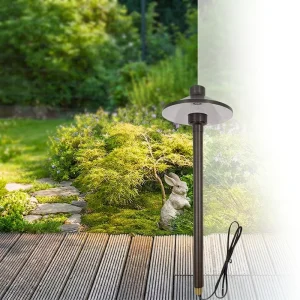 IP65 Waterproof 12V Brass 18-inch Post Garden Yard Low Voltage Landscape Pathway Lights Outdoor
