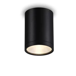IP65 Waterproof 12W COB LED Spot Light, Surface-Mounted Outdoor Ceiling Light, Aluminum, Black Finish, 5-Year Warranty