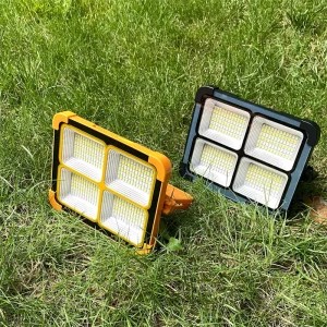 IP65 Waterproof 200W LED Outdoor Portable USB Rechargeable Emergency Camping Light Solar Floodlight for Fishing Camping Gear