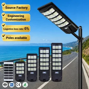IP65 Waterproof 6500K 100W-400W ABS Radar-Sensing All-in-One Outdoor LED Solar Street Light