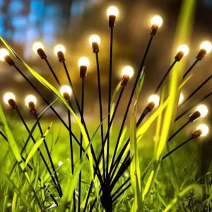 IP65 Waterproof 8-LED Solar Firefly Garden Lights Swaying Outdoor Christmas Decor Light