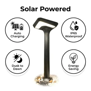 IP65 Waterproof Aluminum Circular Integrated LED Solar Bollard Path Light for Garden