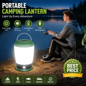 IP65 Waterproof CE-Certified USB Rechargeable Dimmable LED Camping Lantern