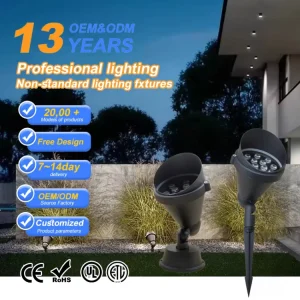 IP65 Waterproof COB LED Garden Spike Spotlight AC85-265V Aluminum Landscape Light Remote Control for Trees Pathway Yard