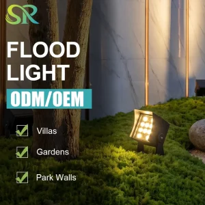 IP65 Waterproof Durable Aluminum LED Flood Light Outdoor Adjustable Garden Spotlight Villa Park Wall Project Lighting Remote