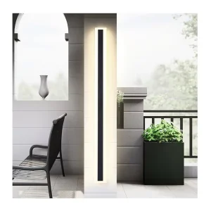 IP65 Waterproof Indoor Outdoor Black Iron Base LED Linear Wall Lamp 2 Year Warranty 2700K Warm White CRI 80 for Garden