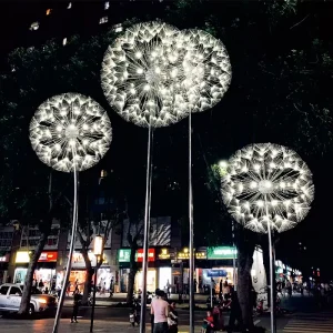 IP65 Waterproof LED Dandelion Garden Lights Stainless Steel Body for Outdoor Decorations AC Power