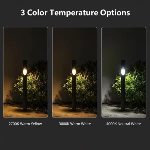 IP65 Waterproof LED Garden Bollard Light, DC24V/AC220V, 3 Color Temperatures, Aluminum Pathway Light for Courtyard, Park, and Plaza