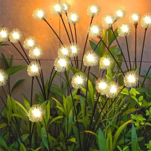 IP65 Waterproof LED Solar Courtyard Lawn Pathway Light 6 Heads Dandelion Firefly Light for Park Garden Landscape Decoration