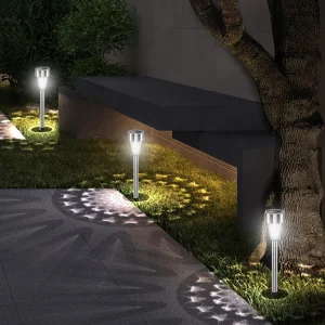 IP65 Waterproof LED Solar Light Stainless Steel Garden Pathway Lamp for Multiple Landscape Lawn Patio Yard Walkway
