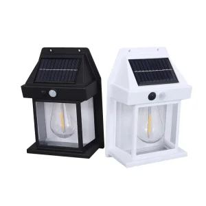 IP65 Waterproof LED Solar Outdoor Wall Light with Glass Body for Home Corridor Garden Courtyard