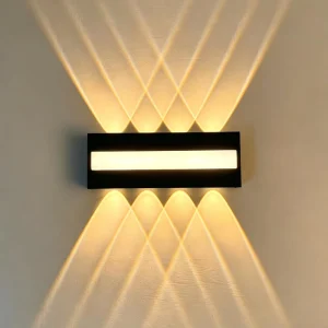 IP65 Waterproof Modern Indoor Outdoor Black Wall Lamp Up Down 8 Lamps Outside Lights