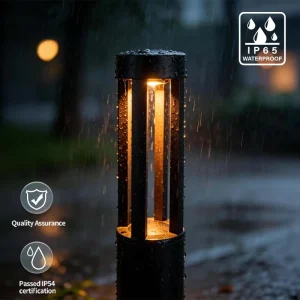 IP65 Waterproof Outdoor Courtyard Bollard Light Warm White Aluminum LED Garden Pillar Light