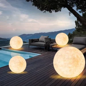 IP65 Waterproof Outdoor Garden Solar Moon Light with LED Wireless Control High Brightness White