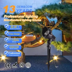 IP65 Waterproof Outdoor LED Street Light Warm White Aluminum Lamp Body AC Power 10W App Remote Spike Garden Lighting