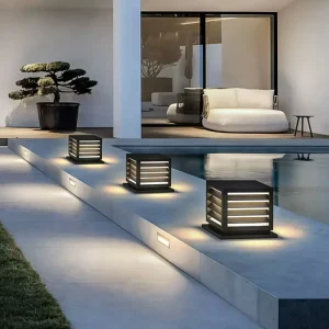 IP65 Waterproof Outdoor Solar Aluminum LED Landscape Pillar Lamp with E27 Base