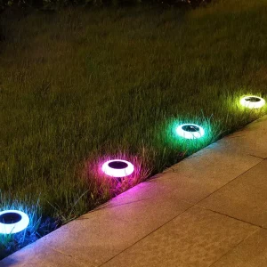 IP65 Waterproof RGB Outdoor Garden Solar Powered LED Patchway Yard Walk Backyard Lawn Lamp Spike Stick Landscape Lights