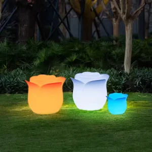 IP65 Waterproof RGB Outdoor Residential Landscape Lights Solar Garden LED Pole Lighting for Ground Decoration