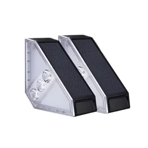 IP65 Waterproof Rechargeable DC Battery 3 LED Solar Step Lights for Outdoor Yard Stair Fence Garden