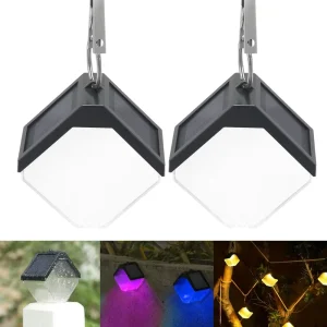 IP65 Waterproof Small DC Outdoor RGB Warm LED Fence Step Wall Lights Solar Powered Hanging Lanterns Garden Yard Holiday Lighting