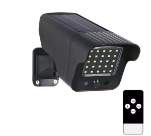 IP65 Waterproof Solar Battery Powered Dummy Security Camera Motion Activated Floodlights Motion Sensor Flood Lights with Remote