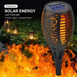 IP65 Waterproof Solar Flame Light Outdoor Garden Pathway Landscape Decorative LED Flickering Torch Retro Atmosphere Lawn Lamp