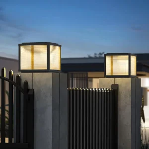 IP65 Waterproof Solar LED European Classical Dimmable Garden Lamp Square Post Fence Outdoor Gate Landscape Bollard Light Pillar