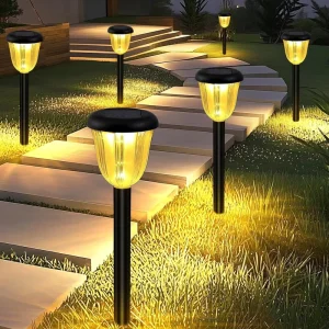 IP65 Waterproof Solar Stake Lights Warm and Color-Changing Outdoor Lawn Garden Yard Lamp