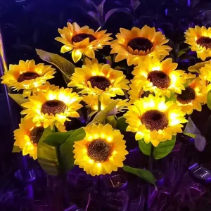 IP65 Waterproof Solar Sunflower LED Garden Lights for Patio, Backyard, and Outdoor Use