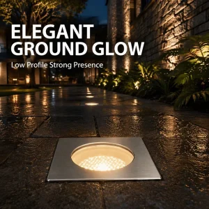 IP65 Waterproof Square LED Underground Light 18W 304 Stainless Steel Exterior Pillar Uplight MA100