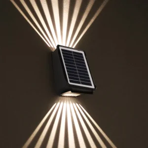 IP65 Waterproof Square Outdoor LED Solar Wall Lamp Warm White Light Source Dimmable 2-Year Warranty Garden Corridor Villas