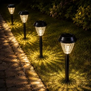 IP65 Waterproof Warm White RGB Modes 900mAh Decorative Solar Garden Lights for Yard