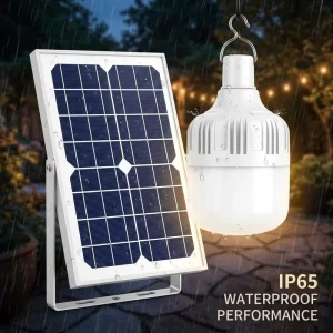 IP66 105W Solar LED Bulb Outdoor 84 LEDs 3-Color Dimmable 360 Beam Angle Camping Lantern Emergency Portable Light