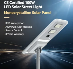 IP66 Rated LED Solar Street Lights Aluminum Body Monocrystalline PV Panel 3 Year Warranty 120 Beam Angle for Road Lighting