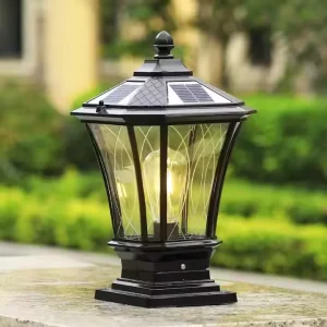 IP66 Waterproof Garden Decorative LED Solar Pillar Lights with Rechargeable Battery for Backyard Fence