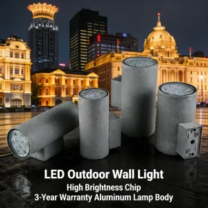 IP66 Waterproof Modern Aluminum Cylinder Double Head Outdoor Wall Lamp 10W LED ETL Certified ROHS 85 265V Warm White Tempered