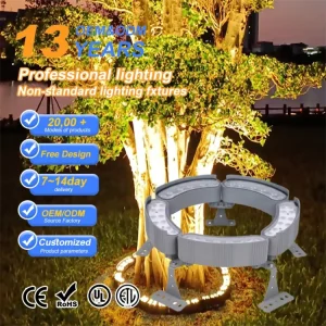 IP67 LED Tree Ring Light Outdoor Circular Landscape Lamp Aluminum Housing 12W Garden Park Yard Decoration