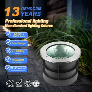 IP67 RGB LED Recessed Deck Light 40W Stainless Steel Sidewalk Garden Landscape Lighting AC85-265V DC12/24V Ra80