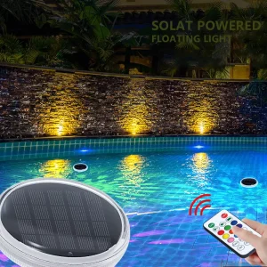 IP67 Rated ABS LED DC 12V RGB Solar Floating Pool Light Remote Control Swimming Pool Pond Garden Outdoor Decor Lighting