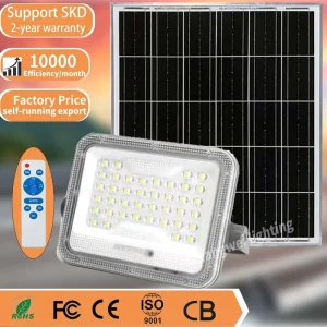 IP67 Solar Flood Light Aluminum Outdoor Waterproof Remote Control 400W 500W LED Road Lamp High-Power Motion Sensor