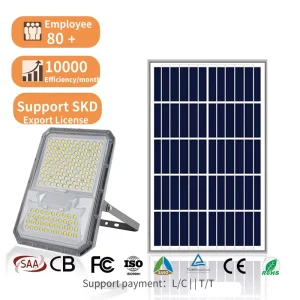 IP67 Solar Flood Light Outdoor Waterproof Lithium Battery Road Remote Control 200W 300W 500W SMD Led Garden Lamp High-Power