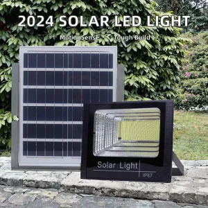 IP67 Solar Flood Light Outdoor Waterproof Remote Control ABS High CRI 95 40W 65W 100W SMD LED Garden Lamp High-Power