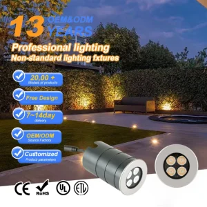 IP67 Underground LED Inground Light 55 120 mm Recessed Floor Deck Buried Landscape Ground Lamp Outdoor Pathway Lighting