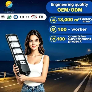 IP67 Waterproof ABS Solar Street Light 50W-500W LED Road Lamp 6000K 180 Beam 5-Year Warranty