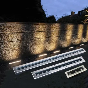 IP67 Waterproof Aluminum Body Stainless Steel Face Tempered Glass Linear LED Underground Light 36W Outdoor Step Pathway Lighting