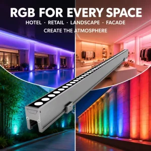 IP67 Waterproof RGBW DMX512 Aluminum LED Linear Wall Washer for Building Facade and Bridge Landscape Lighting